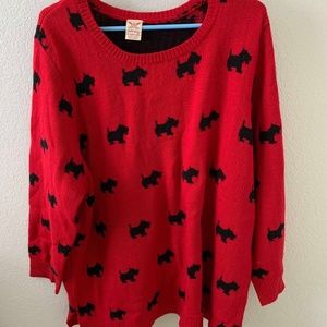 Faded Glory Women's Dog Print Christmas Sweater